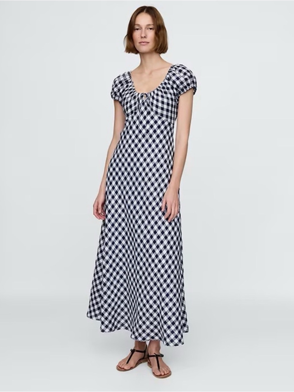 Gap x Doen linen gingham midi dress